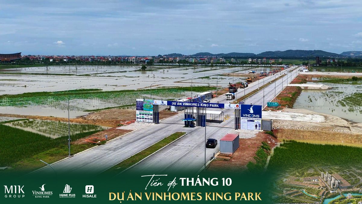 Ảnh flycam cổng dự án Vinhomes King Park, tháng 10/2026